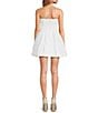 Color:Ivory - Image 2 - Brielle Tonal Jacquard Crinoline Skirt Box Pleat Fit and Flare Mini Dress