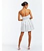 Color:Ivory - Image 6 - Brielle Tonal Jacquard Crinoline Skirt Box Pleat Fit and Flare Mini Dress