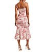 Color:Pink Ivory - Image 2 - Calista Printed Stretch Crepe Sleeveless Midi Fit and Flare Dress