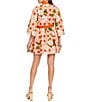 Mestiza New York Carmen Linen Dotted Floral Print Mandarin Collar 3/4 Full Sleeve Mini A-Line Dress, Color:Sunkissed Ivory - Image 2