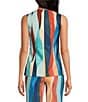 Mestiza New York Claudia Coordinating Abstract Print Crew Neck Gold Button Down Vest, Color:Abstract Autumn - Image 2