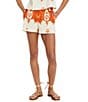Mestiza New York Coordinating Naomi Printed Woven High-Waist Flat Front Shorts, Color:Sunset Ivory - Image 1