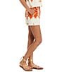 Mestiza New York Coordinating Naomi Printed Woven High-Waist Flat Front Shorts, Color:Sunset Ivory - Image 3