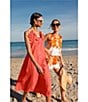 Mestiza New York Coordinating Naomi Printed Woven High-Waist Flat Front Shorts, Color:Sunset Ivory - Image 5