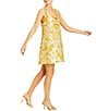 Mestiza New York Elmarie Metallic Jacquard V-Neck Sleeveless Bow Mini Shift Dress, Color:Champagne Gold - Image 3