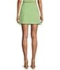Color:Green White - Image 2 - Floral Cotton Jacquard Winslet Colorblock Coordinating A-Line Mini Skirt