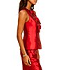Mestiza New York Hudson Silk Twill Round Neck Sleeveless Fitted Coordinating Bow Top - Image 3