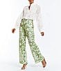 Color:Ivory - Image 5 - Iman Embroidered Cotton Poplin Mandarin Collar Long Sleeve Pearlized Button Front Top