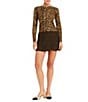 Mestiza New York Isabel Leopard Print Knit Crew Neck Long Sleeve Button Front Cardigan, Color:Leopard Brown - Image 3
