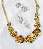 Mestiza New York Laurel Leaf Drop Insert Gem Earrings - Image 2