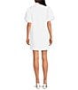 Mestiza New York Linen Blend Elliana Mandarin Collar Puff Sleeve Embroidered Button Front Mini Dress, Color:Ivory - Image 2