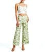 Color:Ivory - Image 3 - Tonal Jacquard Corazon Sweetheart Neck Spaghetti Strap Bow Coordinating Cropped Top