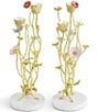 Color:Brass/Marble/Pink Red Flowers - Image 1 - Wildflowers Candle Holder, Set of 2