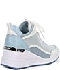 Color:Blue - Image 2 - Lolly Trainer Glitter Mesh Hidden Wedge Sneakers
