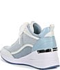 Color:Blue - Image 3 - Lolly Trainer Glitter Mesh Hidden Wedge Sneakers