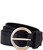 Color:Black Gold - Image 1 - 1.25'' Vegan Leather Logo Embossed Belt