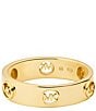 Color:Gold - Image 2 - 14K Gold-Plated MK Logo Band Ring