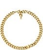 Color:Gold - Image 1 - 14K Gold-Plated Statement Logo Collar Necklace