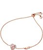 Color:Rose Gold - Image 1 - 14K Rose Gold-Plated Heart-Cut Slider Bracelet