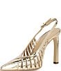 Michael Kors Adriana Metallic Leather Slingback Caged Pumps - Image 4