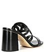 Color:Black - Image 2 - Alma Leather Block Heel Sandal Slides
