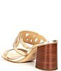 Color:Pale Gold - Image 3 - Alma Metallic Leather Mid Sandal Slides