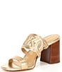 Color:Pale Gold - Image 4 - Alma Metallic Leather Mid Sandal Slides