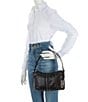 Color:Black - Image 4 - Astor Large Pouchette Leather Shoulder Bag
