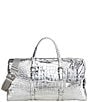 Michael Kors Bedford Travel Extra-Large Crocodile Embossed Leather Weekender Bag, Color:Silver - Image 1