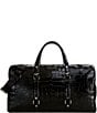 Michael Kors Bedford Travel Extra-Large Crocodile Embossed Leather Weekender Bag, Color:Black - Image 1