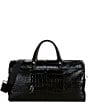 Michael Kors Bedford Travel Extra-Large Crocodile Embossed Leather Weekender Bag, Color:Black - Image 2