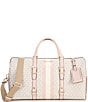 Color:Vanilla/Soft Pink - Image 1 - Bedford XL Signature Logo Travel Weekender Bag