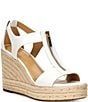 Color:Optic White - Image 1 - Berkley Leather Espadrille Wedge Sandals