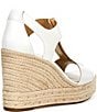 Color:Optic White - Image 2 - Berkley Leather Espadrille Wedge Sandals