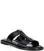 Michael Kors Berkley Leather Zip Hardware Slide Sandals - Image 1