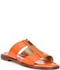 Michael Kors Berkley Leather Zip Hardware Slide Sandals - Image 1