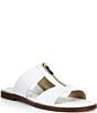 Michael Kors Berkley Leather Zip Hardware Slide Sandals - Image 1