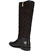Michael Kors Beverly Flat Leather MK Logo Embossed Suede Tall Riding Boots - Image 3