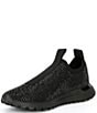 Color:Black/Black - Image 4 - Bodie Stretch Knit Rhinestone Slip On Sneakers