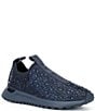 Color:Navy - Image 1 - Bodie Stretch Knit Rhinestone Slip On Sneakers