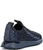 Color:Navy - Image 2 - Bodie Stretch Knit Rhinestone Slip On Sneakers