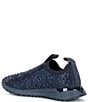 Color:Navy - Image 3 - Bodie Stretch Knit Rhinestone Slip On Sneakers