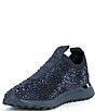 Color:Navy - Image 4 - Bodie Stretch Knit Rhinestone Slip On Sneakers