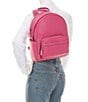 Color:Cerise - Image 4 - Box Silver Hardware Medium Pebbled Leather Backpack