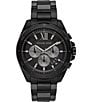 Color:Black - Image 1 - Brecken Chronograph Black Stainless Steel Watch