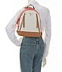 Color:Spiced - Image 4 - Brooklyn Medium Leather Logo Backpack