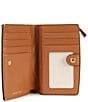 Michael Kors Bryant Medium Zip Around Bifold Wallet, Color:Vanilla/Acorn - Image 3