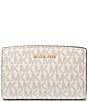 Michael Kors Bryant Medium Zip Around Bifold Wallet, Color:Vanilla/Acorn - Image 1