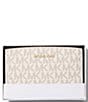 Michael Kors Bryant Medium Zip Around Bifold Wallet, Color:Vanilla/Acorn - Image 4