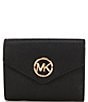 Color:Black - Image 1 - Greenwich Medium Envelope Tri-Fold Logo Closure Wallet